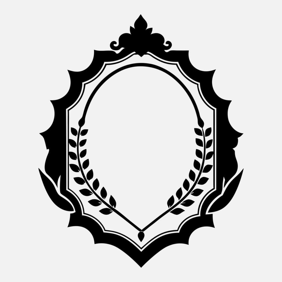a black and white logo for a laurel wreath vector