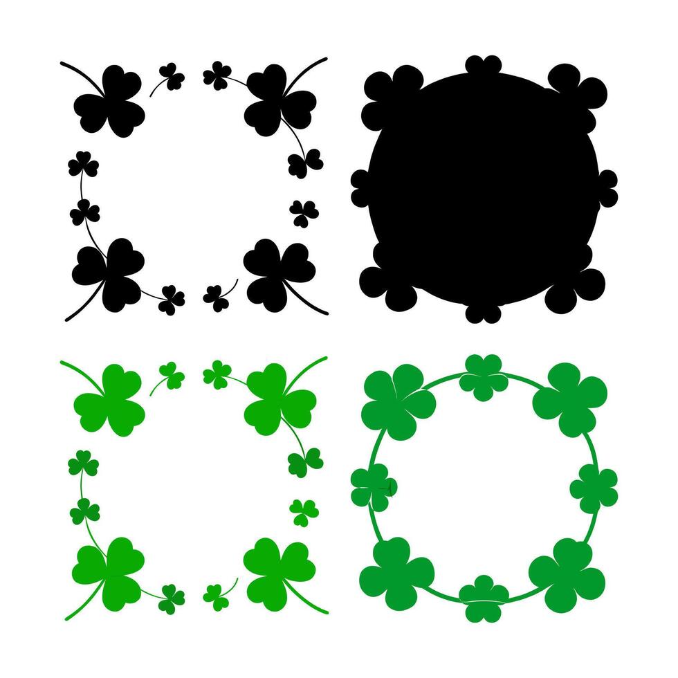 four leaf clover frames in different colors vector