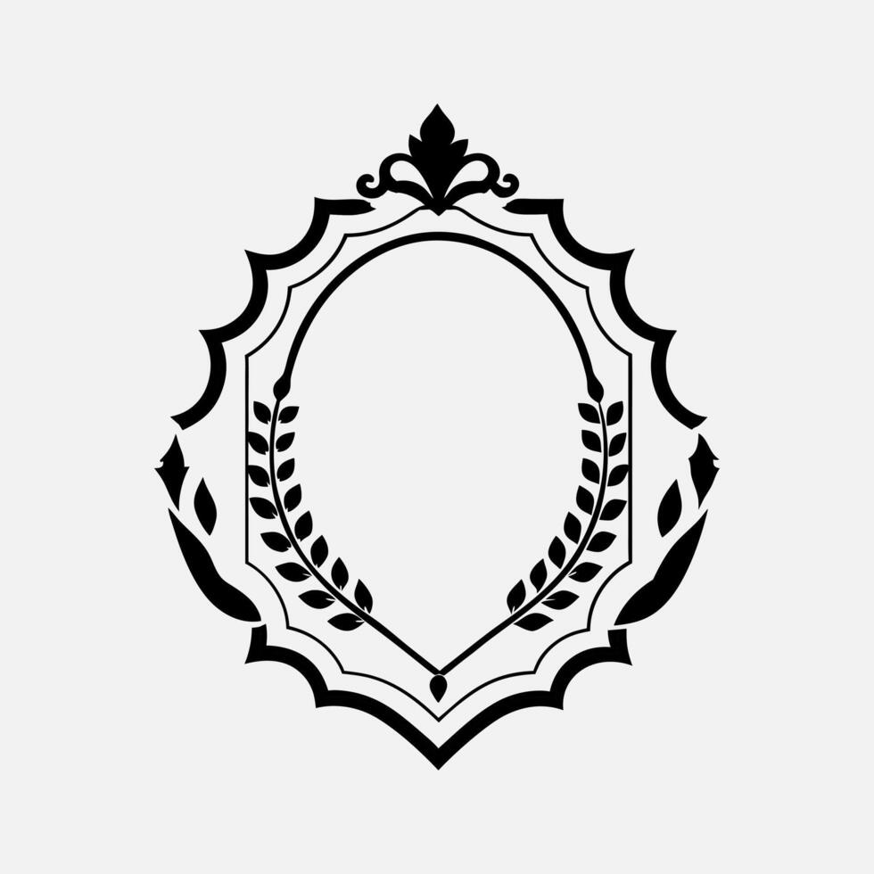 a black and white logo for a frame vector