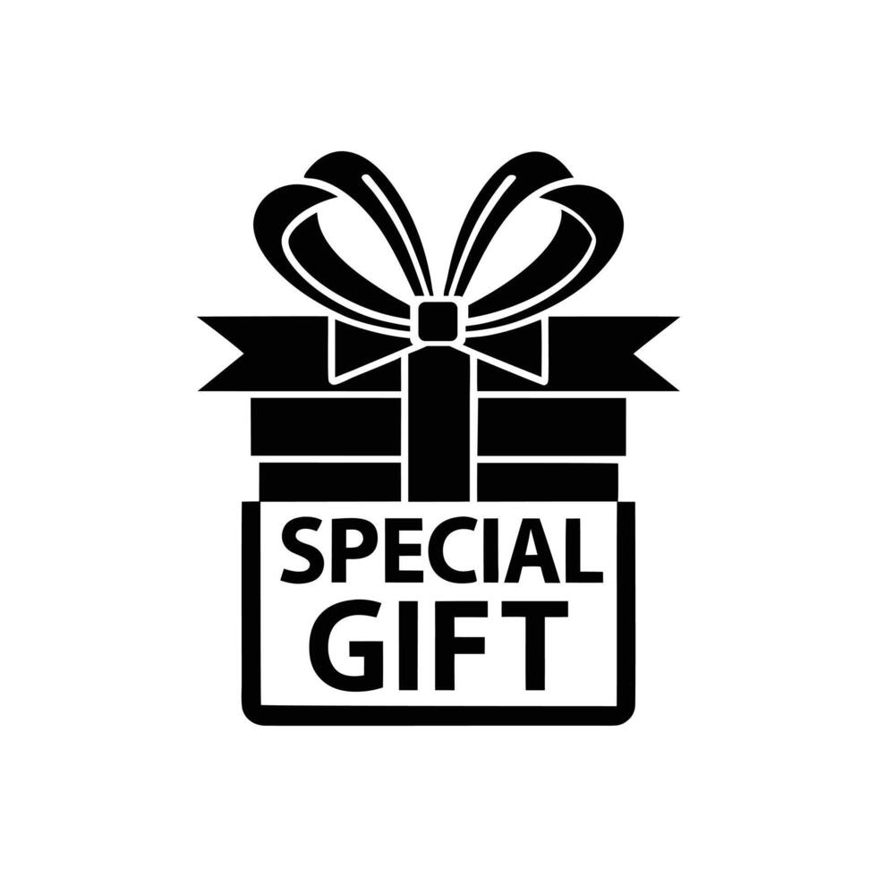 Special Gift Box Silhouette Design vector