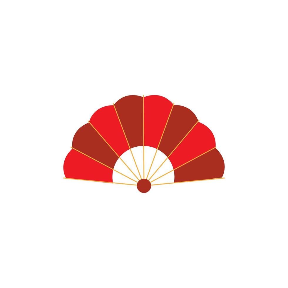 Hand Fan cartoon icon on a white background. vector