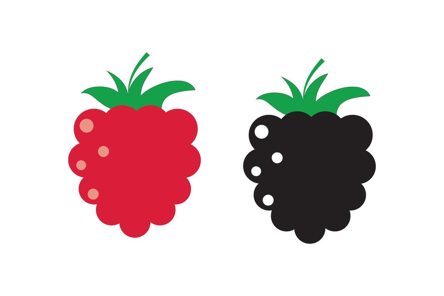Raspberry icon illustration. Flat berry sweet healthy organic fruit raspberry blackberry. vector