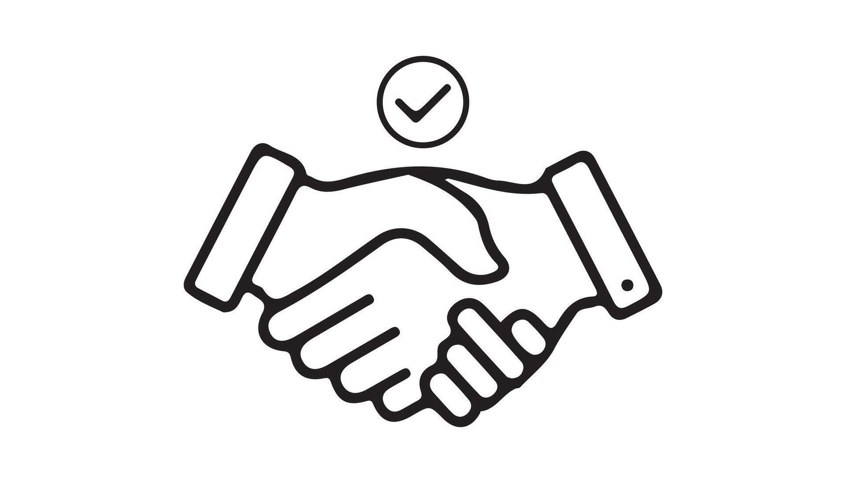 Set of black and white Handshake icons vector