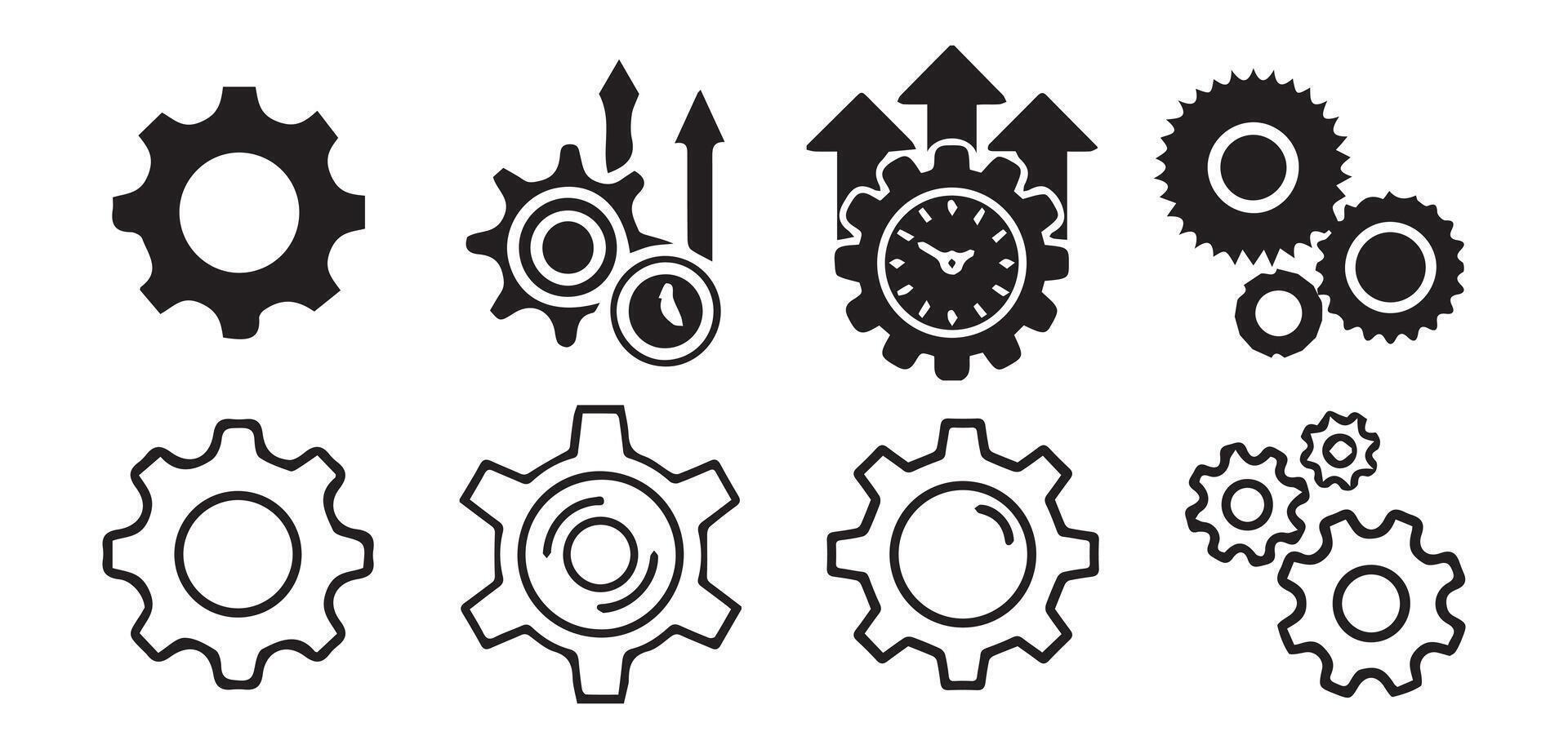 Gear setting icon set. Cog wheel icon. vector