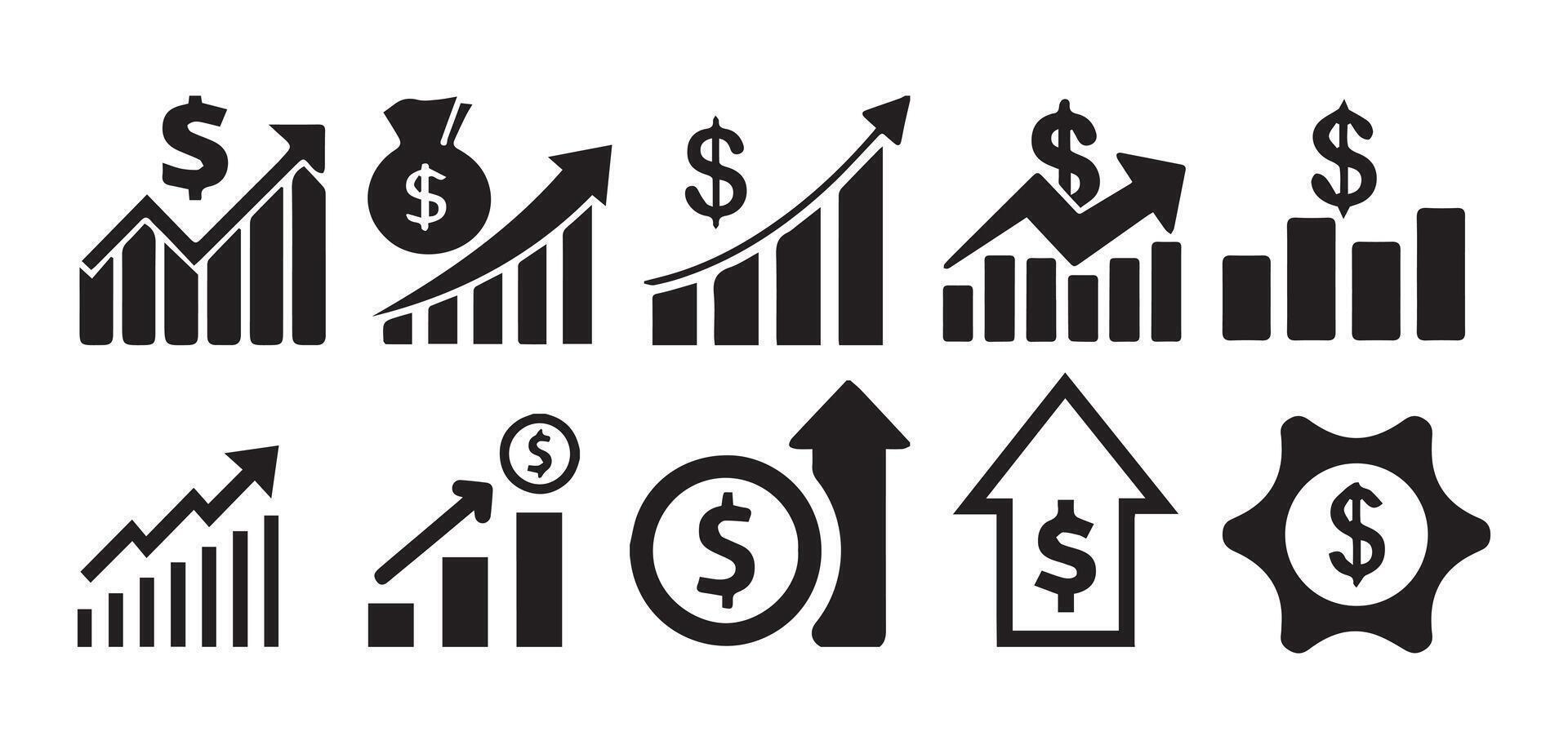 Growth and earning icon vector