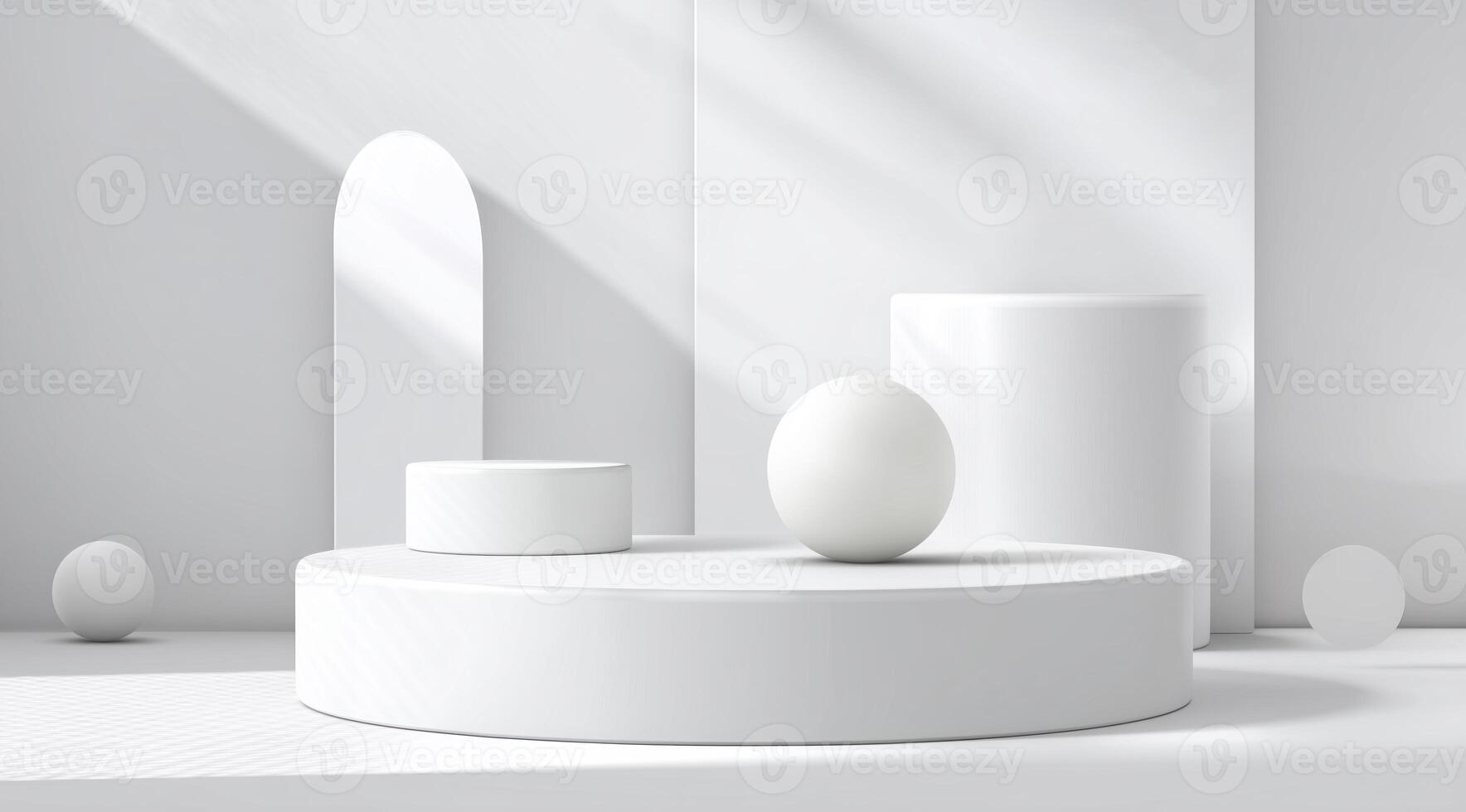 Abstract white presentation stage with backlight photo