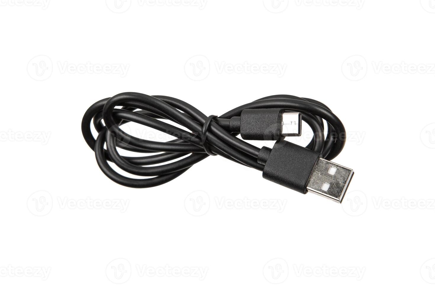 Black USB-A to USB-C Cable for Fast Charging and Data Sync photo