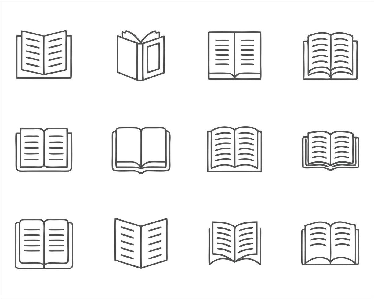 Open Book icon set vector
