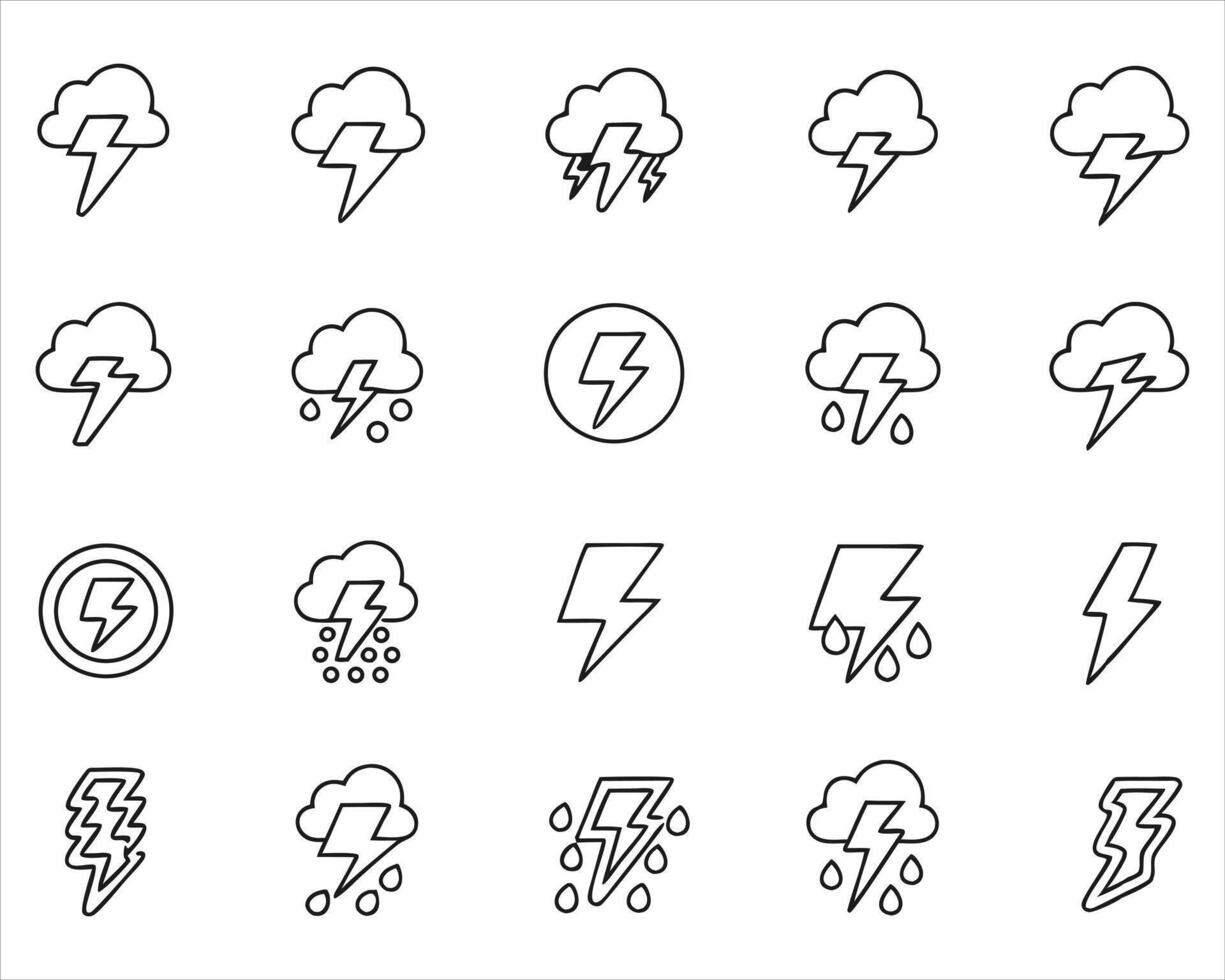 Lightning icon set vector