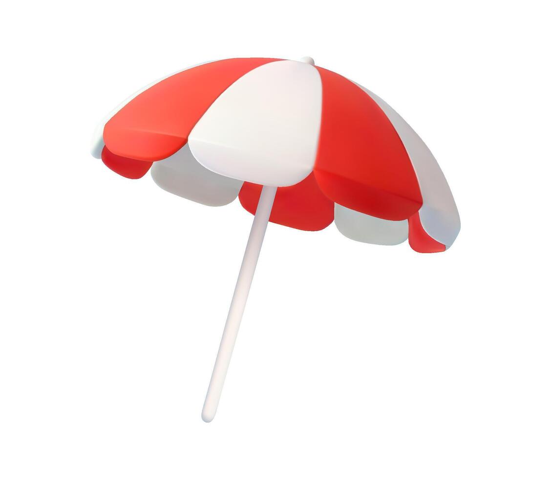 3D beach umbrella or parasol, vector