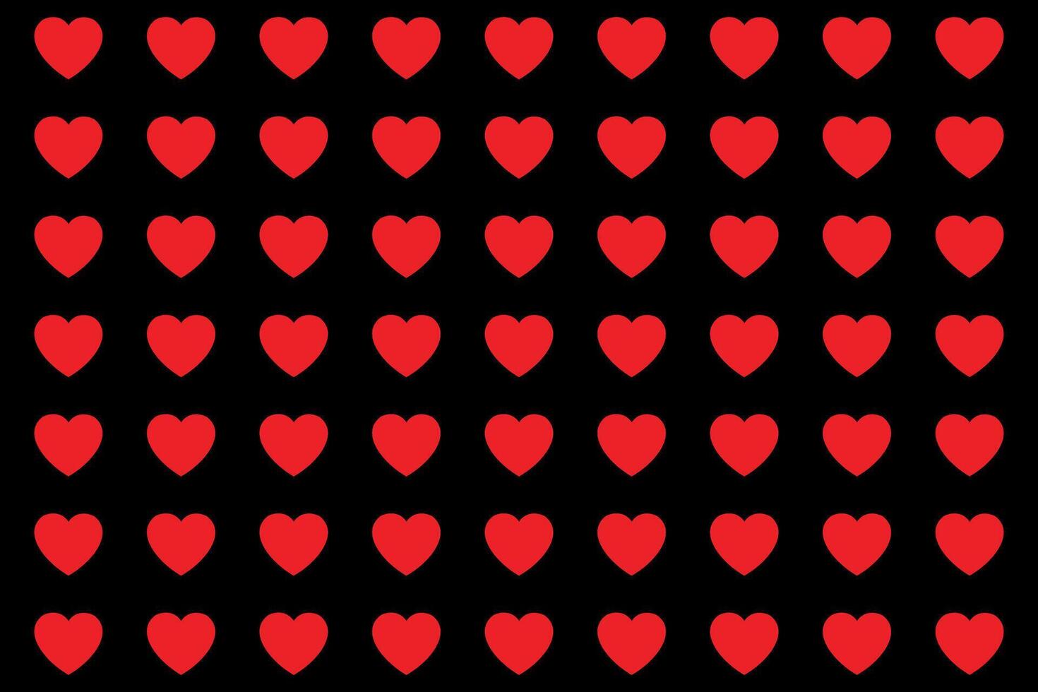 Pattern of red hearts on a black background vector