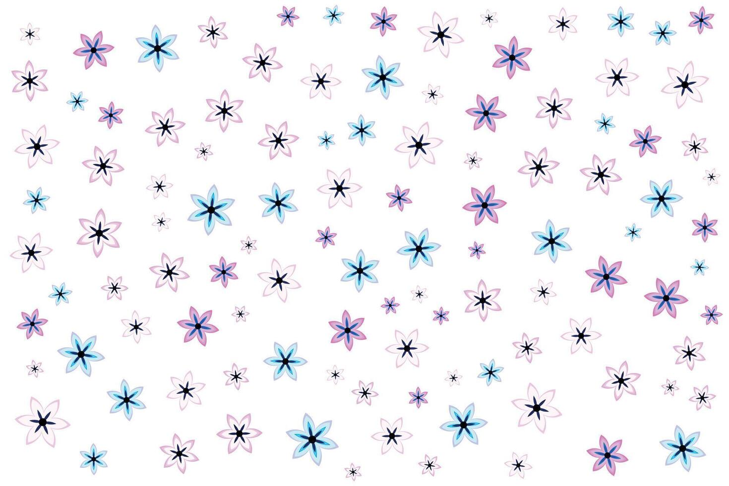Premium pattern background of multicolored flowers on a white background vector