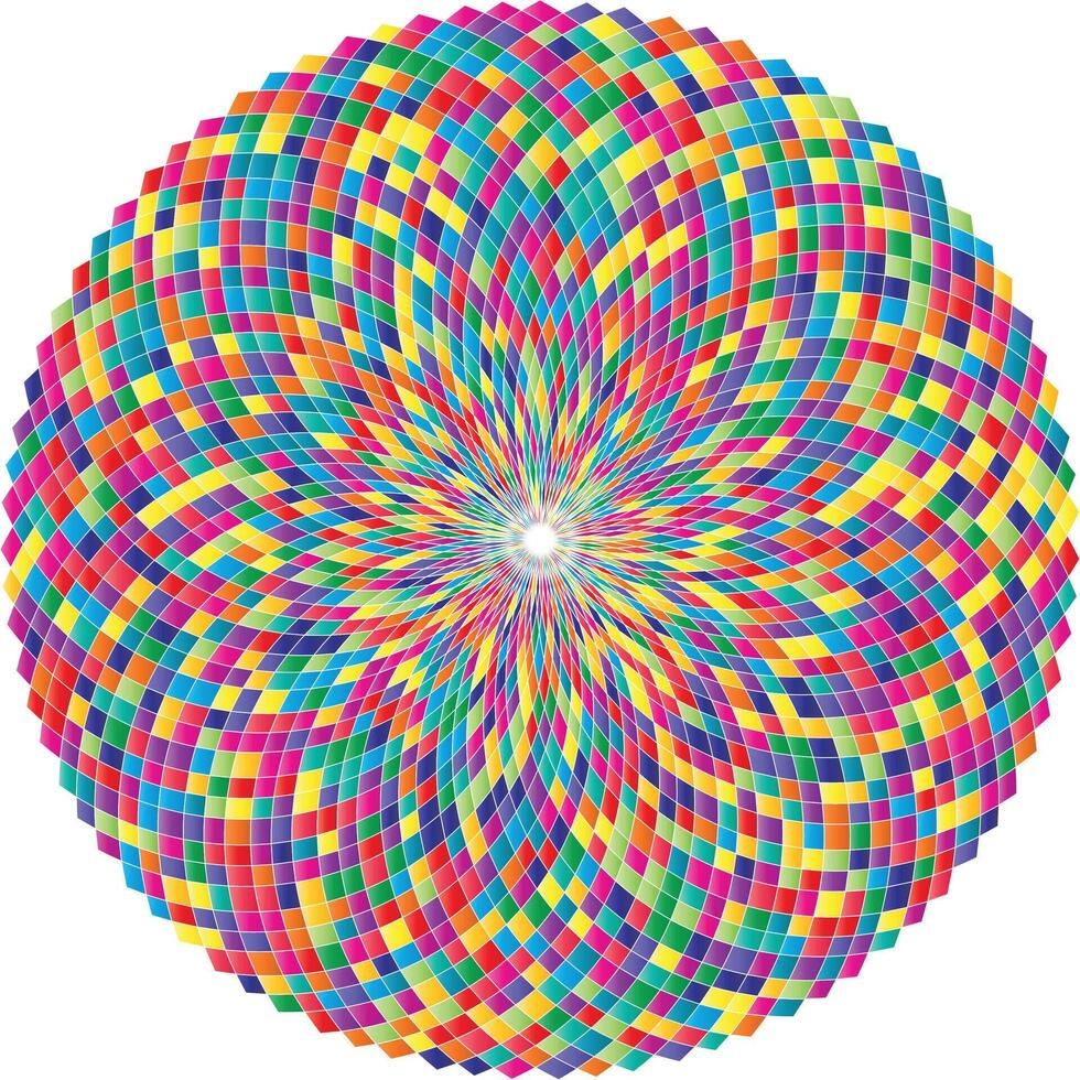 Multicolor spherical design, optical illusion vector