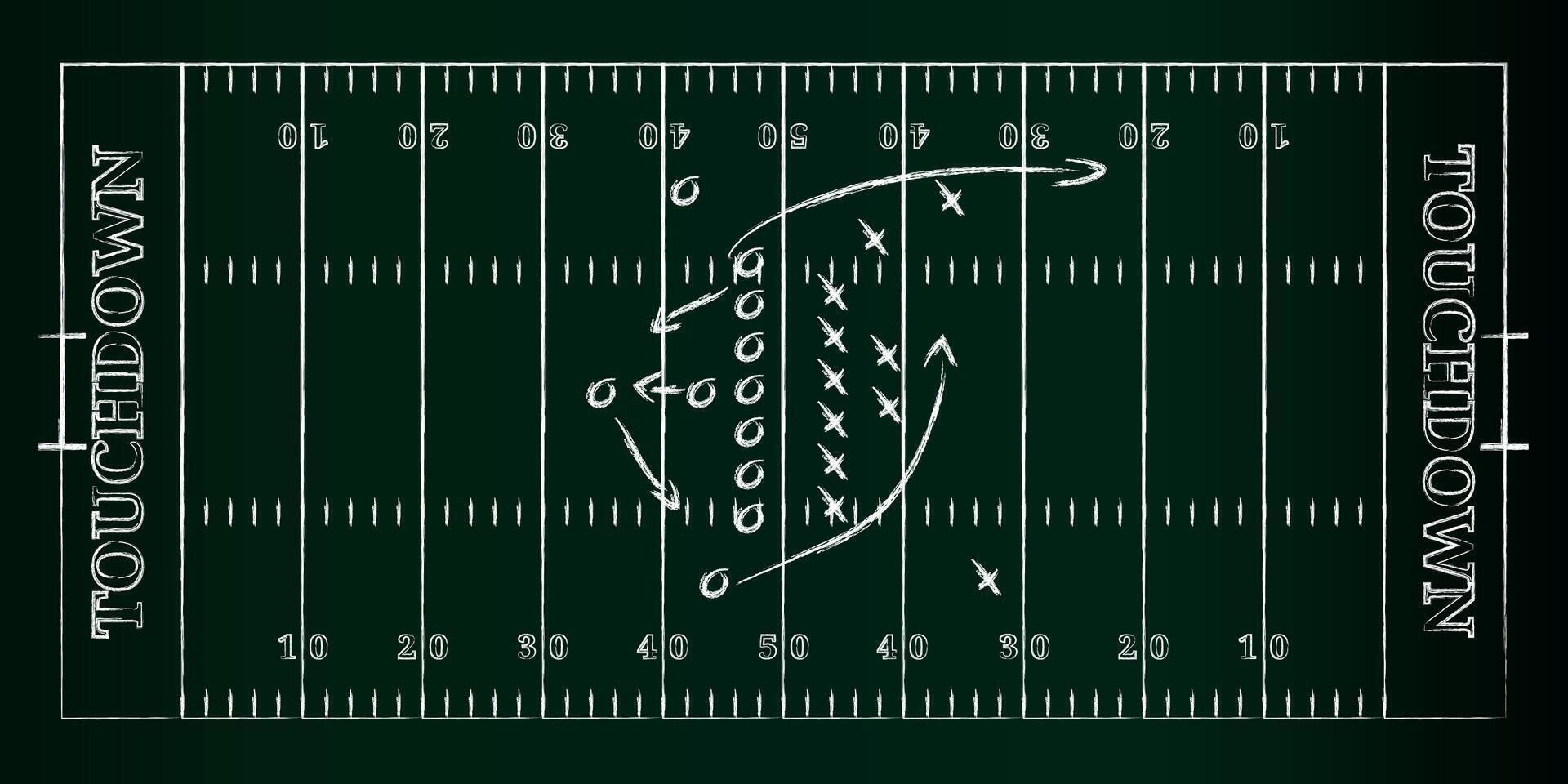 A tactical board with an American football chalk texture vector