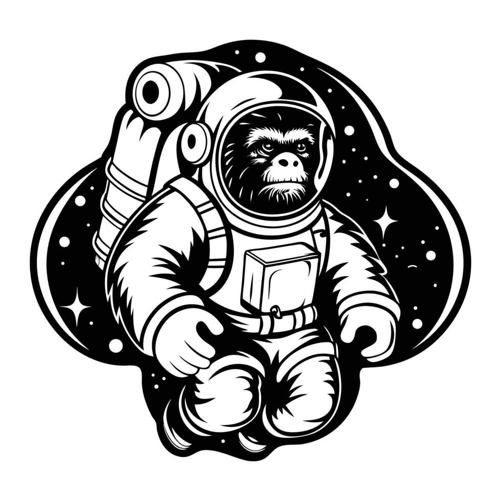 Bigfoot in Space Among the Stars vector