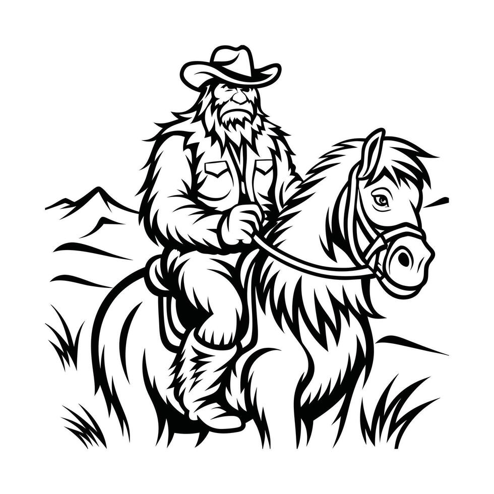 Bigfoot Rides the Range vector