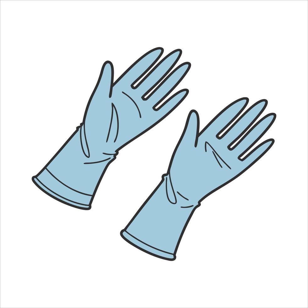 latex gloves blue color vector
