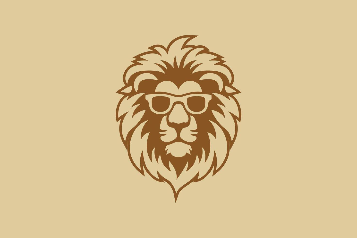 Stylish Hipster Lion Logo with Glasses, Combining Elegance and Modernity vector