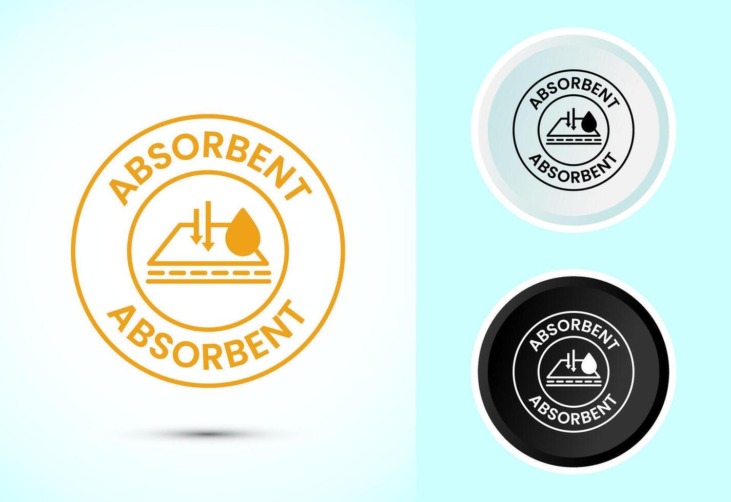 Water absorbent icon design illustration, Water drop absorb sign in color black and white vector