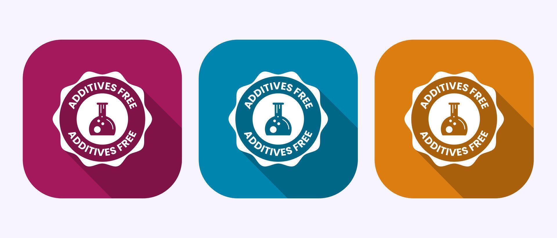Additives free icon design. No additives sign in shadow button design vector