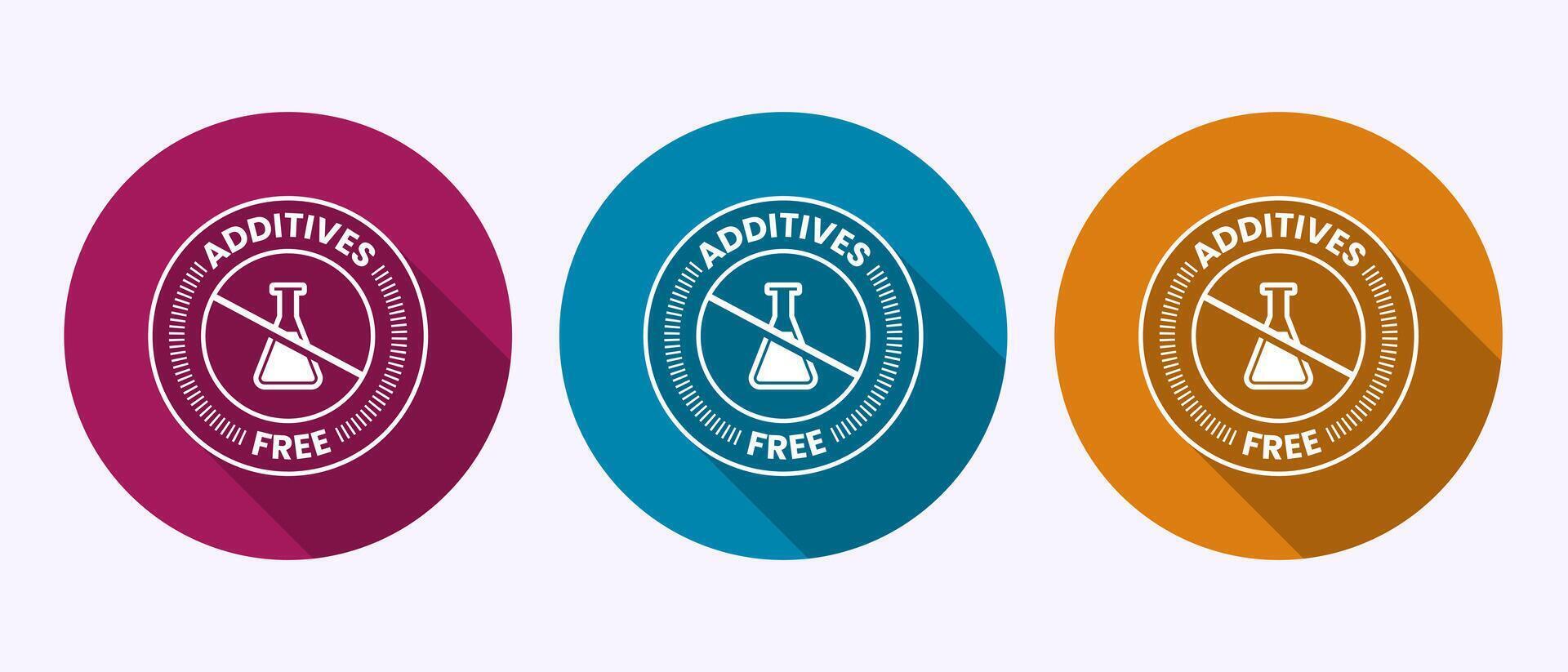 Additives free icon illustration. No additives sign symbol in shadow button design vector