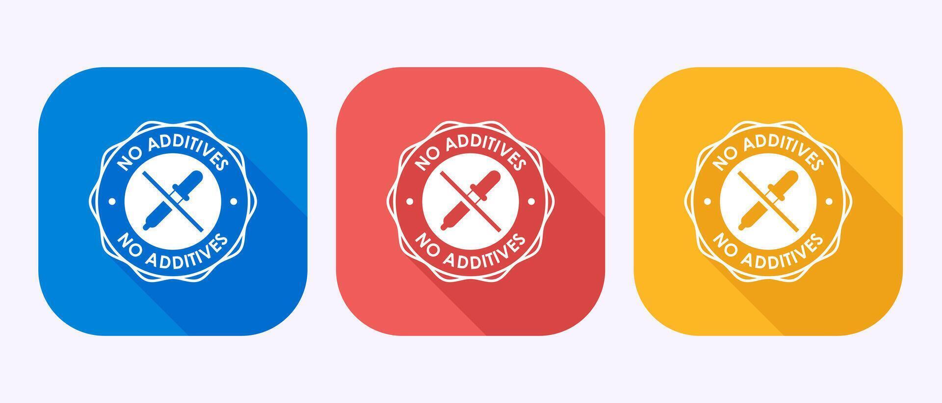 Additives free icon design. No additives sign symbol in shadow button design vector