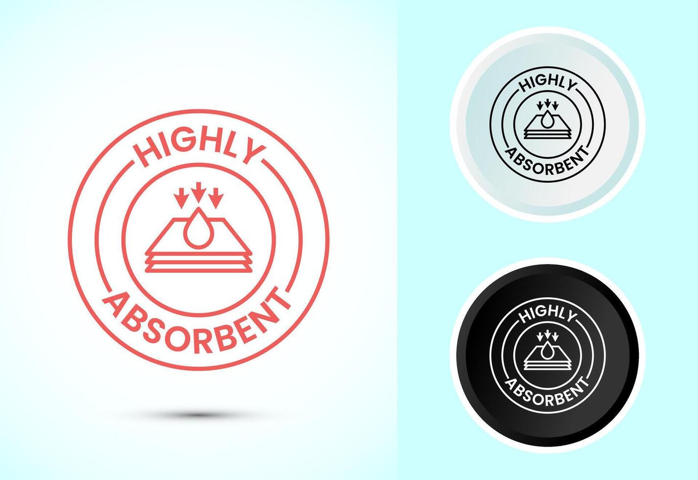 Water absorbent icon design, Water drop absorb sign symbol in color black and white vector