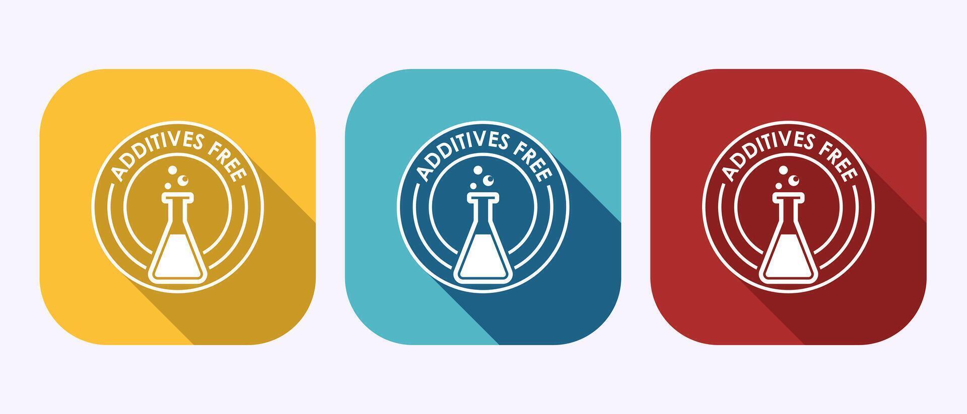 Additives free icon design illustration. No additives sign in shadow button design vector