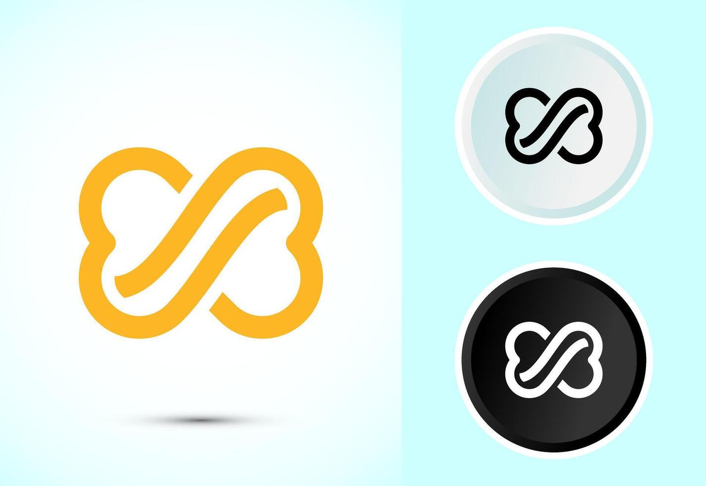 Infinity, Eternity, icon design, Endless sign in color, black and white vector