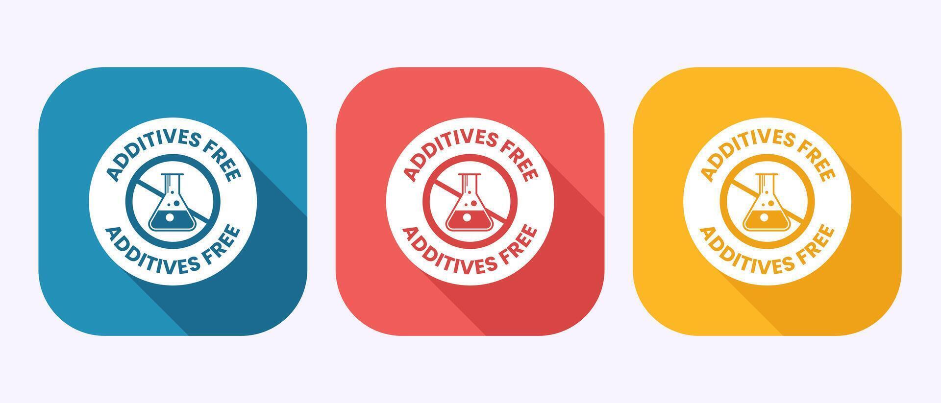 Additives free icon illustration. No additives sign in shadow button design vector
