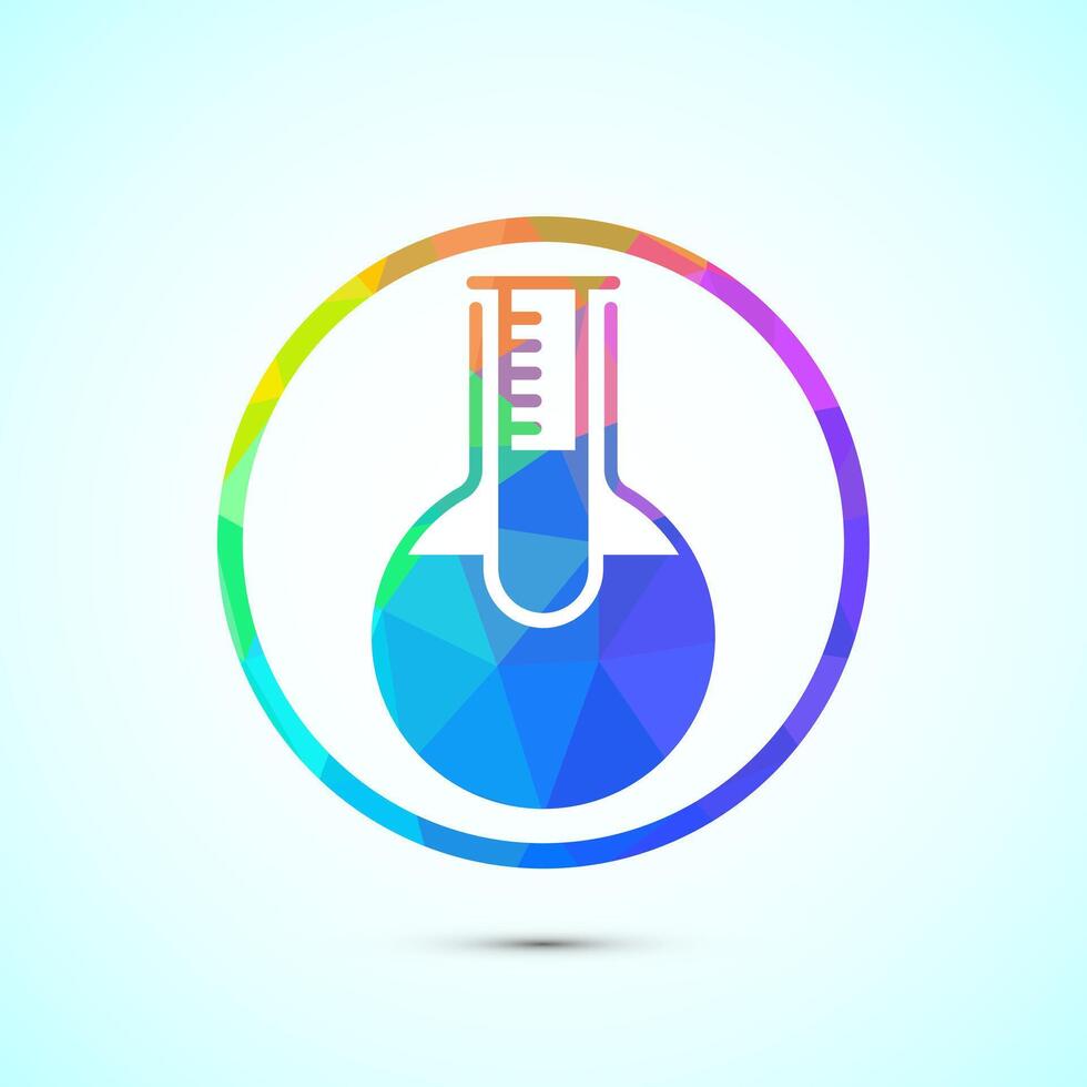 Lab flask icon design, chemical flask icon sign symbol in low poly style vector