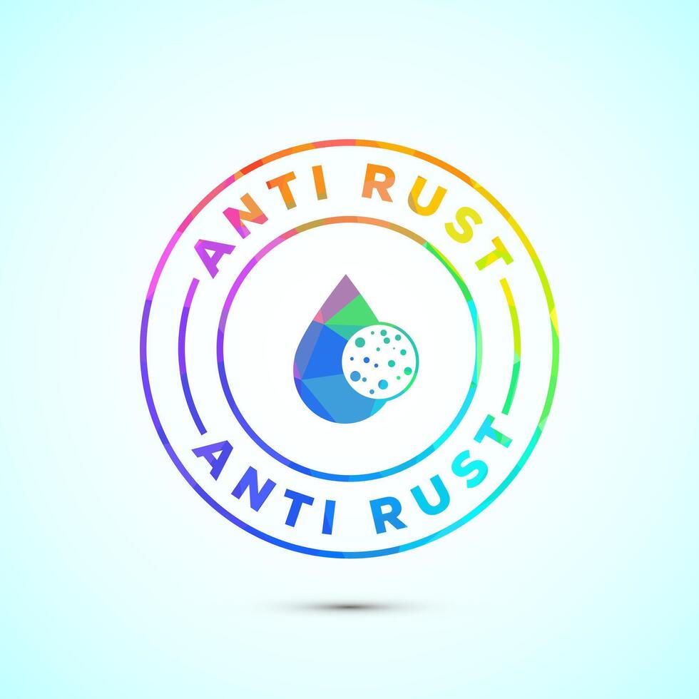 Anti rust icon design. Anti oxidation sign, Rust resistant symbol in low poly style vector