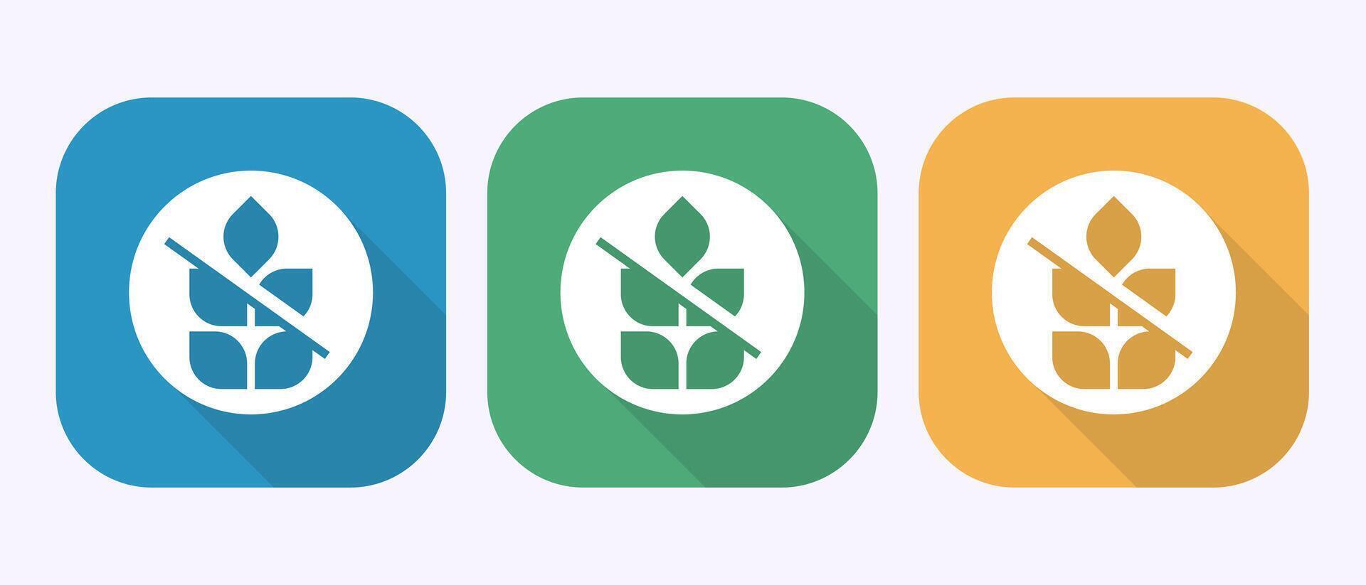 Gluten free icon design, Non gluten food sign in shadow button design vector