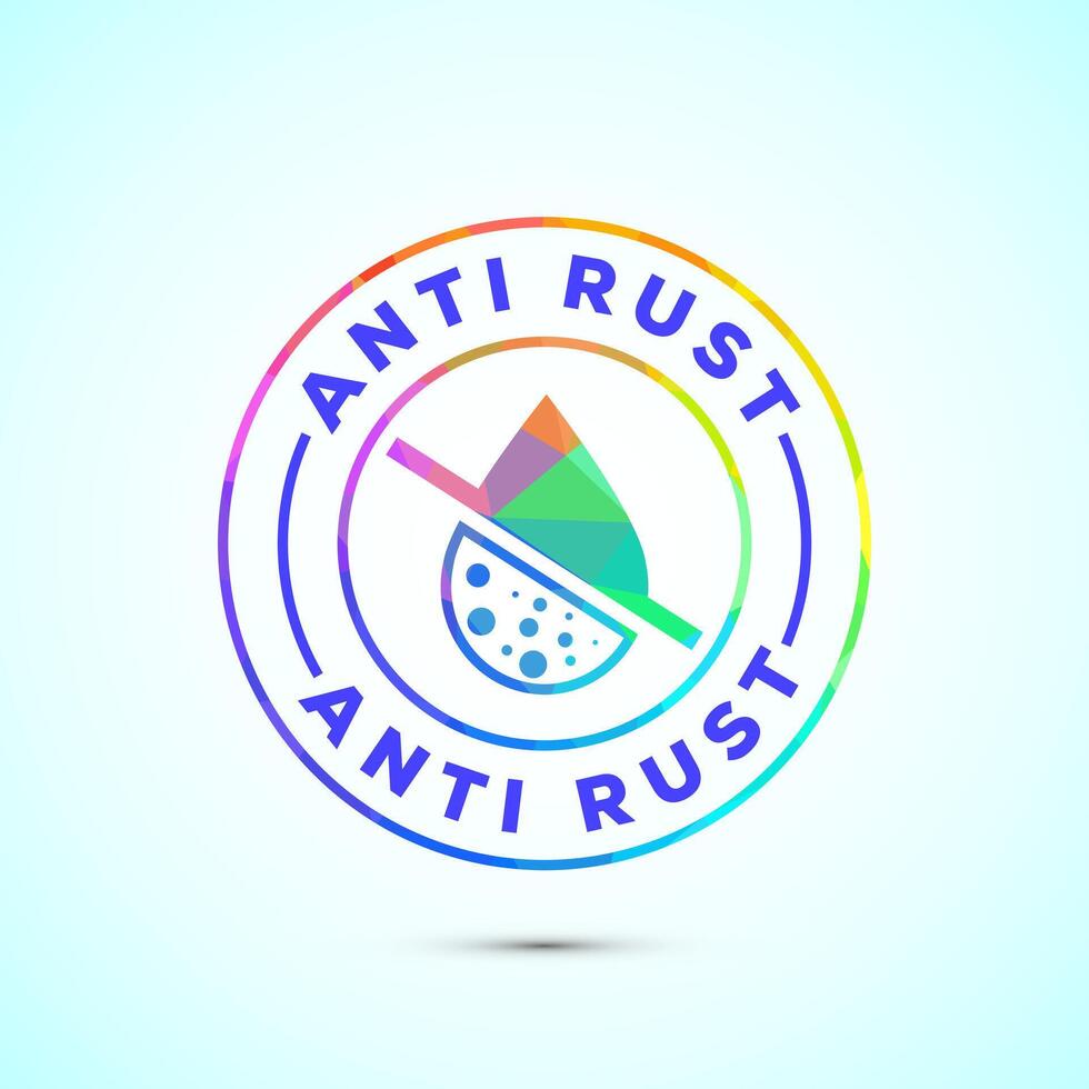 Anti rust icon design illustration. Rust resistant symbol in low poly style vector