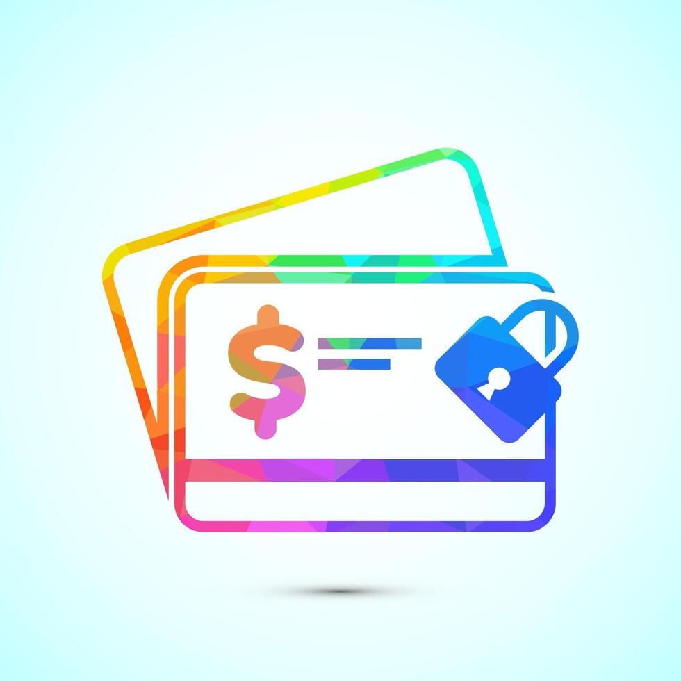 Secure payment icon design illustration, Payment safety symbol in low poly style vector