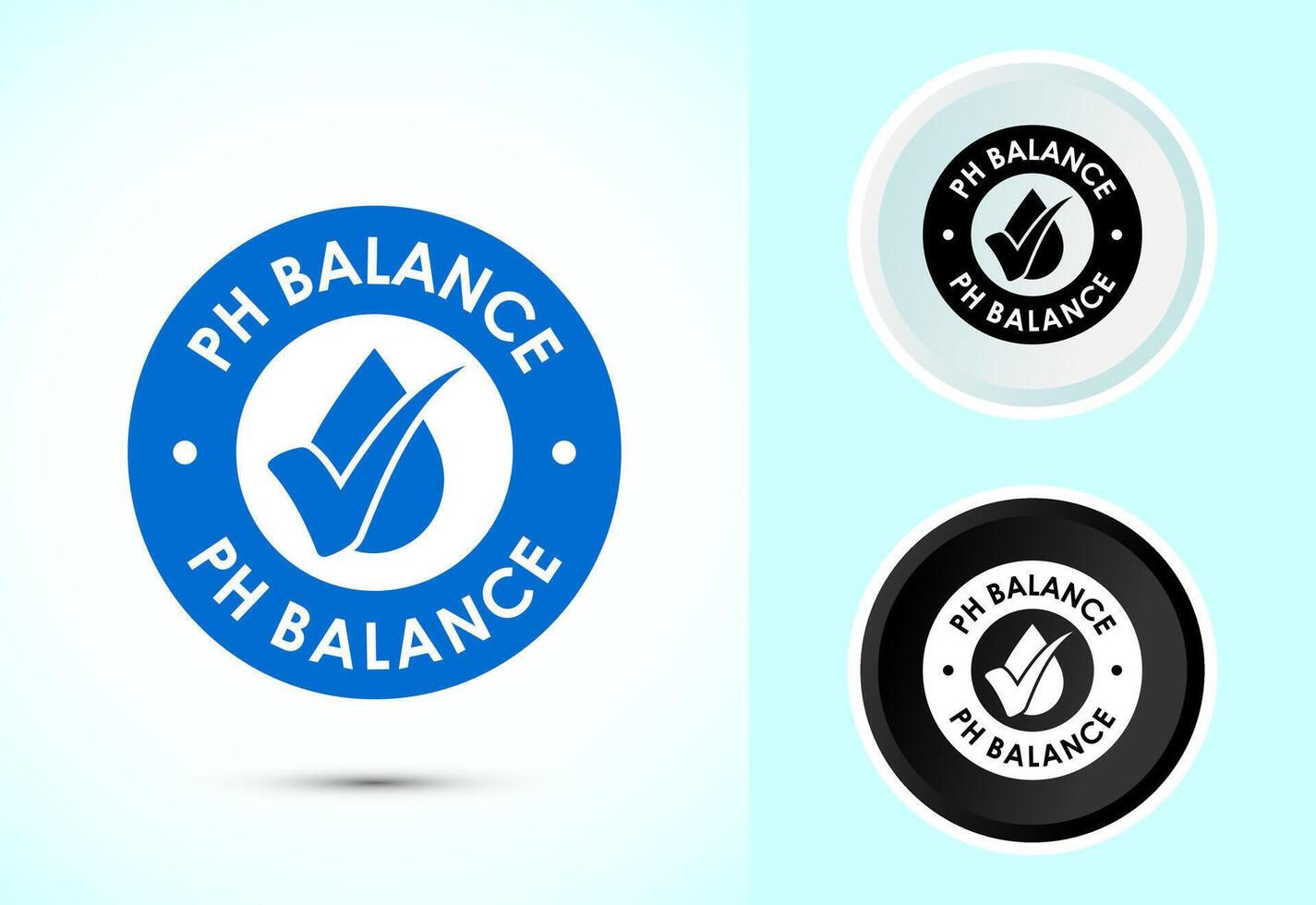 PH balance icon design. Neutral PH balance icon sign, Free acidity concept sign in color, black and white vector