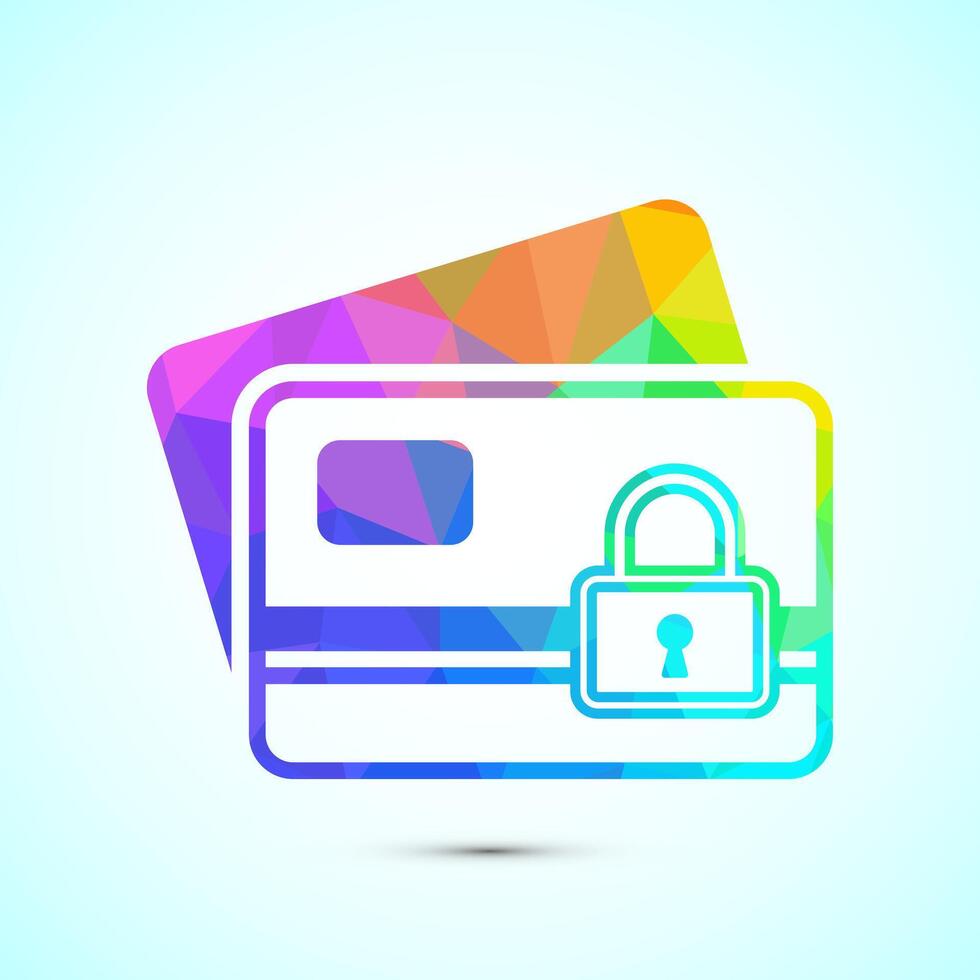 Secure payment icon design, Payment safety sign in low poly style vector