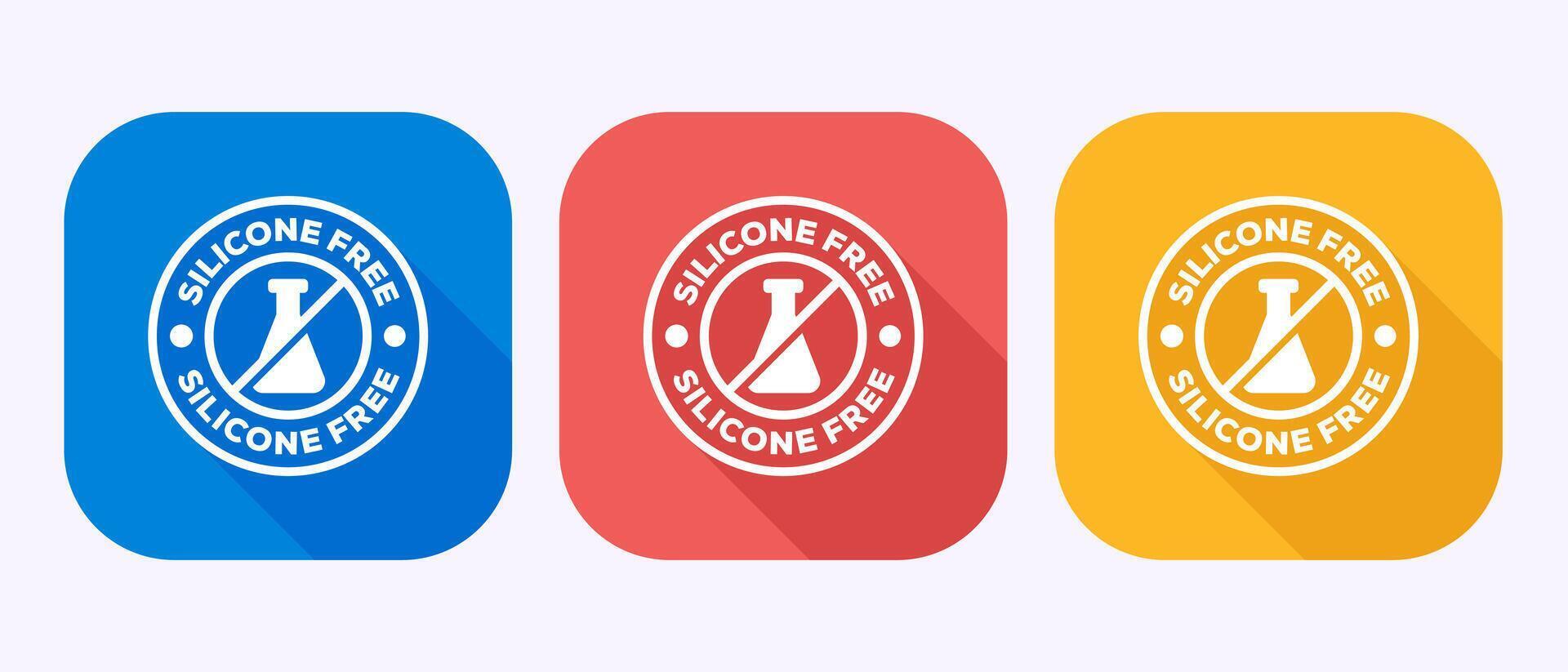Silicone free icon design illustration, Best Silicone free sign in shadow button design vector