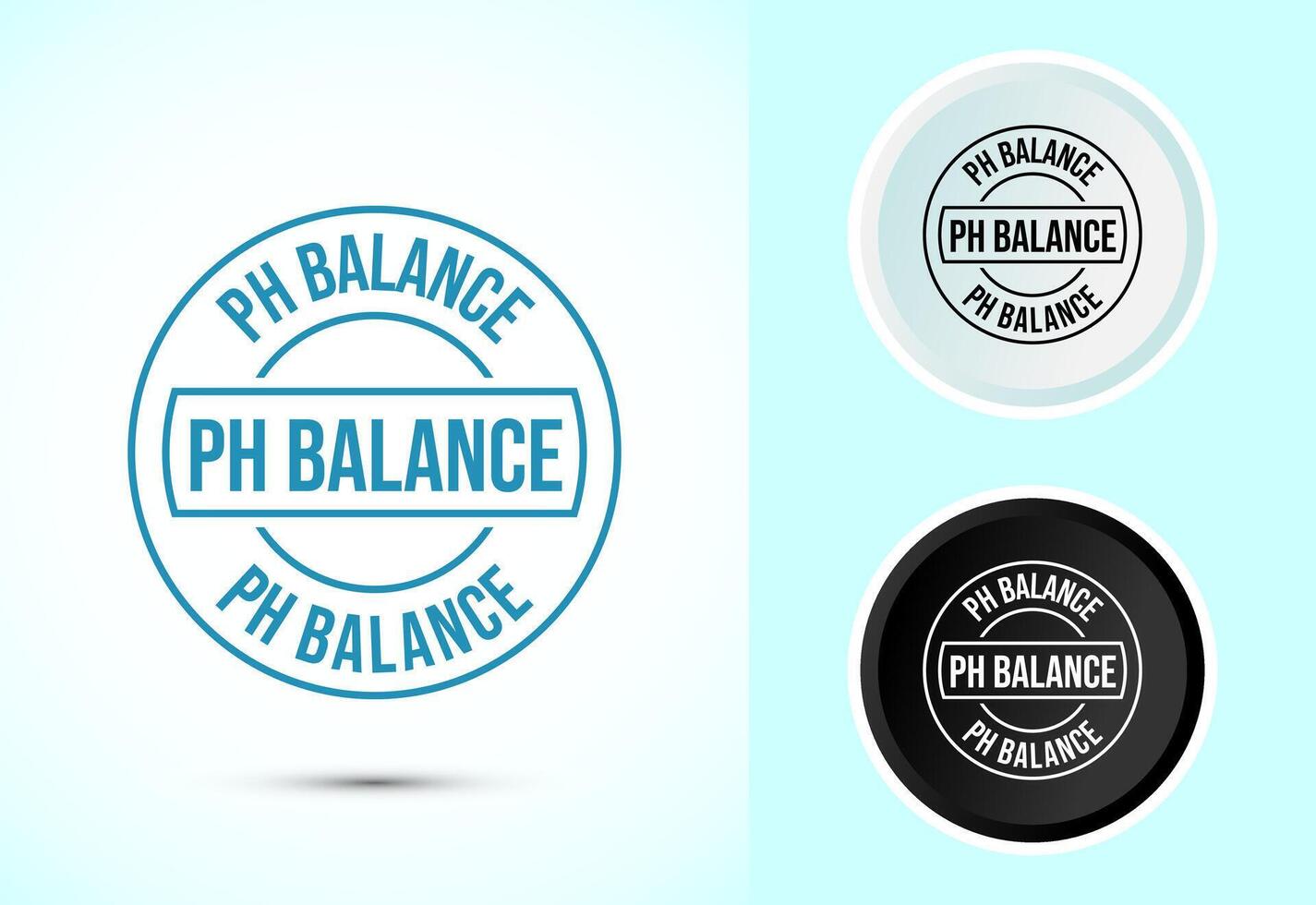 PH balance icon design illustration. Neutral PH balance icon sign, Free acidity concept sign in color, black and white vector