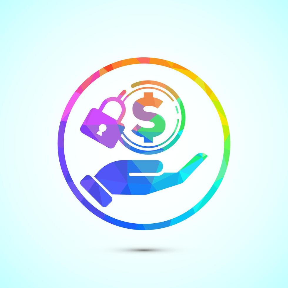Secure payment icon design illustration, Payment safety sign in low poly style vector