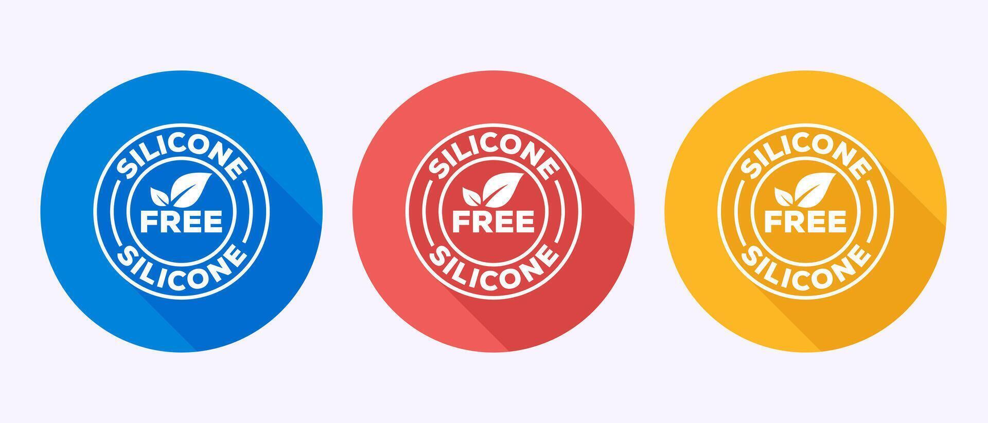Silicone free icon design illustration, Best Silicone free symbol in shadow button design vector