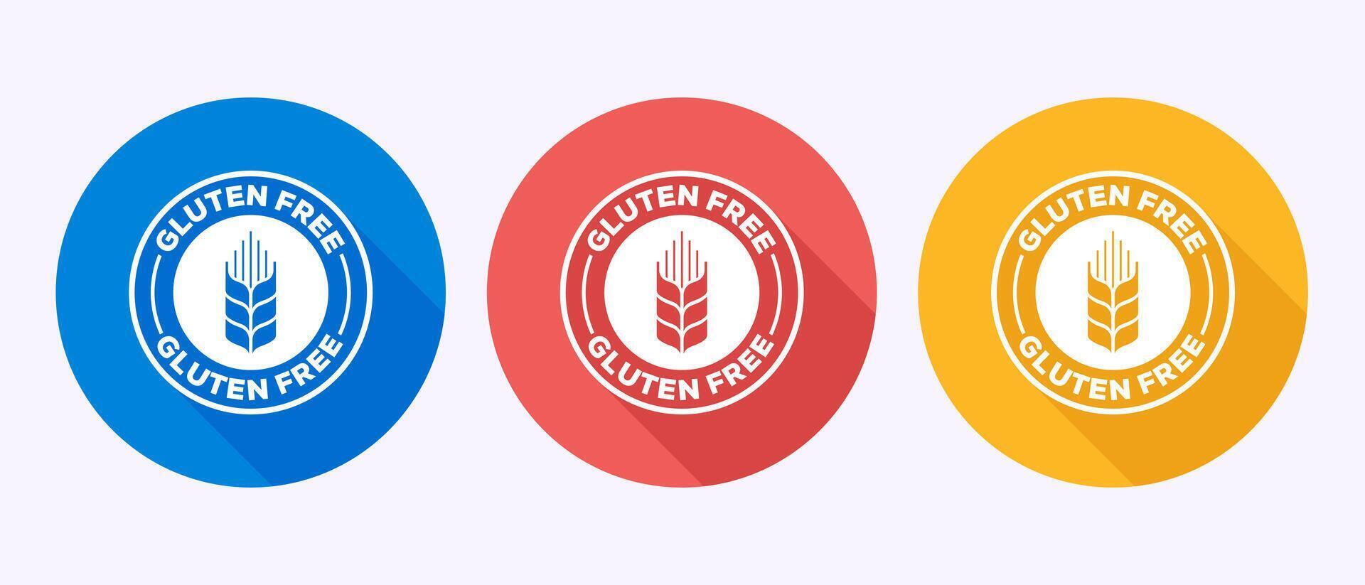 Gluten free icon, Non gluten food sign symbol in shadow button design vector