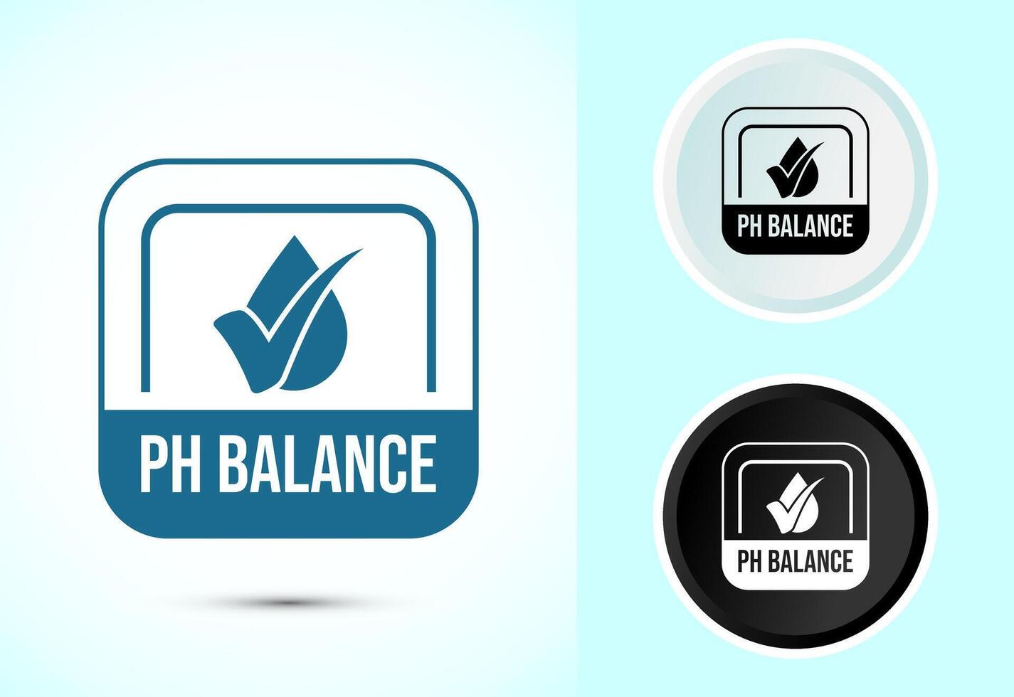 PH balance icon illustration. Neutral PH balance icon sign, Free acidity concept symbol in color, black and white vector