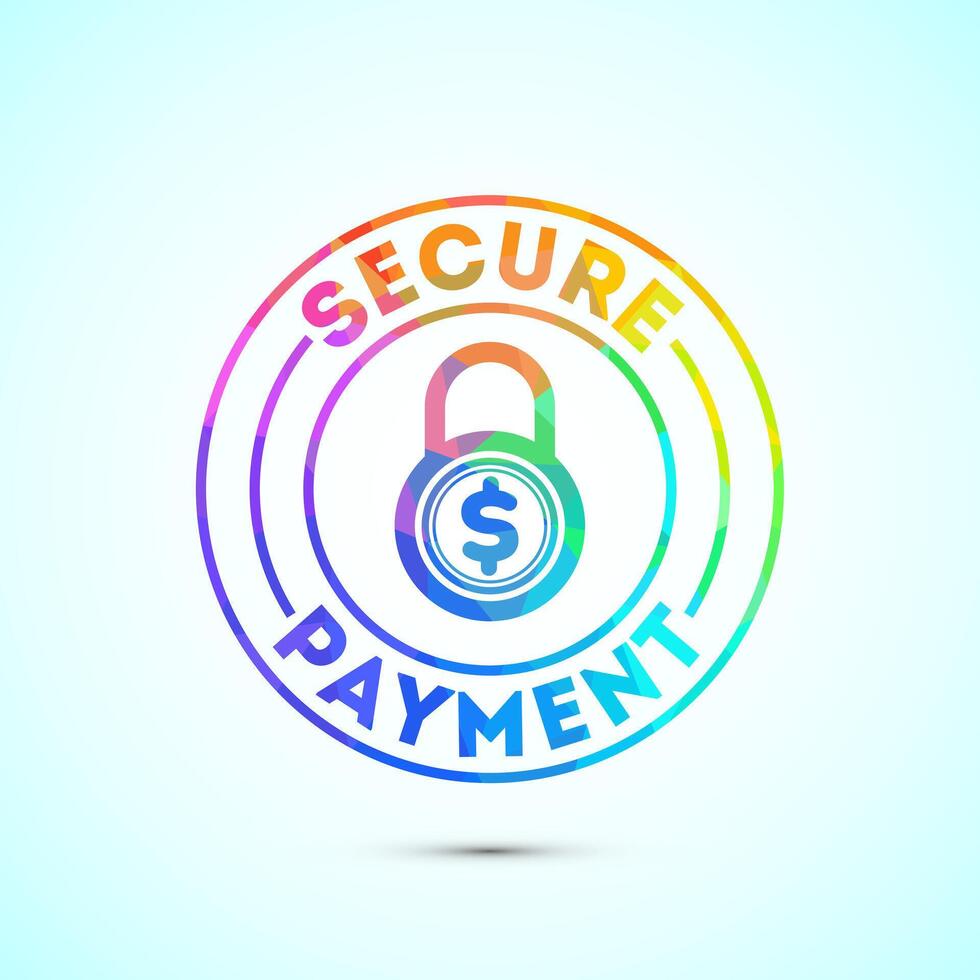 Secure payment icon illustration, Payment safety sign symbol in low poly style vector