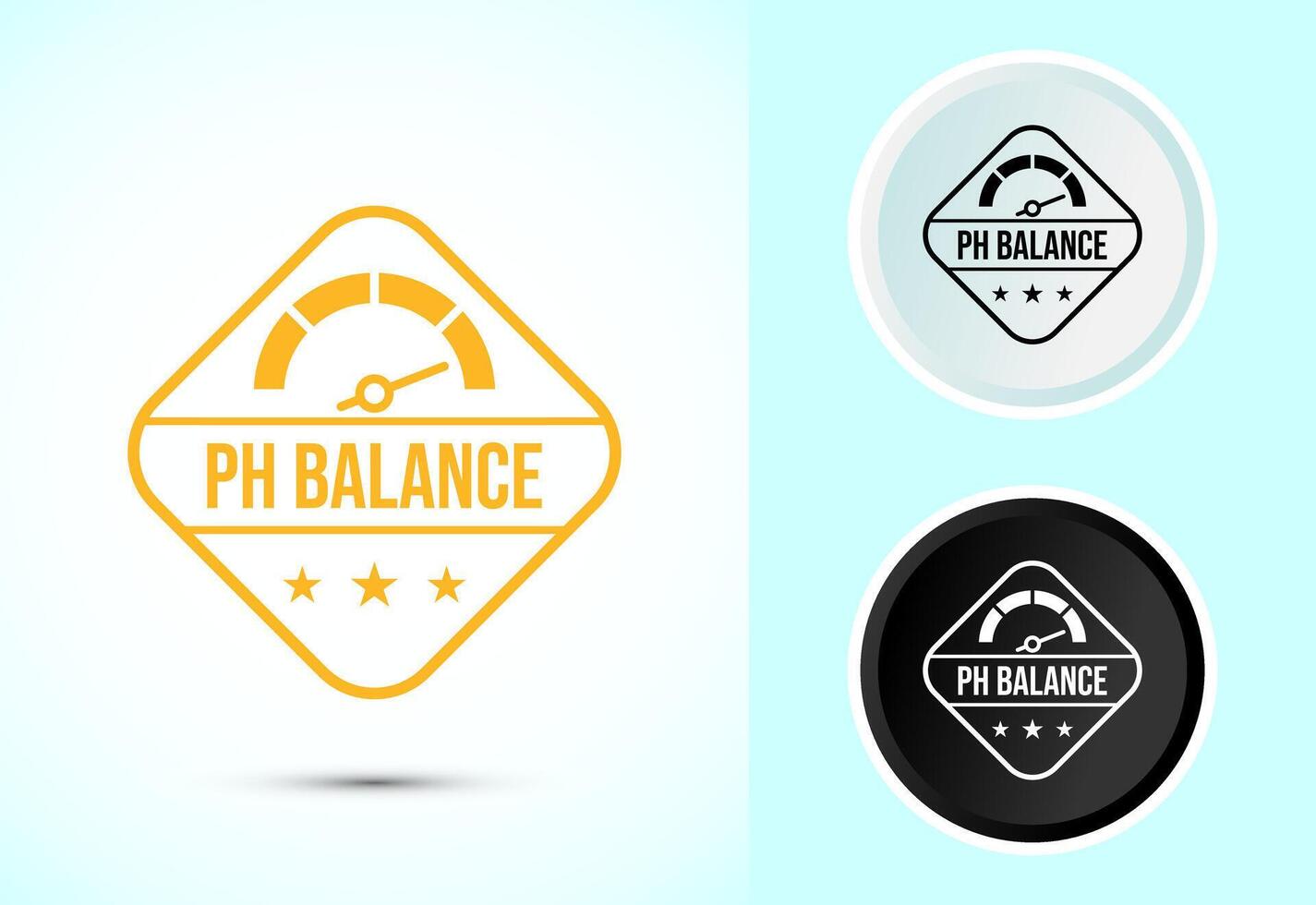 PH balance icon design. Neutral PH balance icon sign, Free acidity concept symbol in color, black and white vector