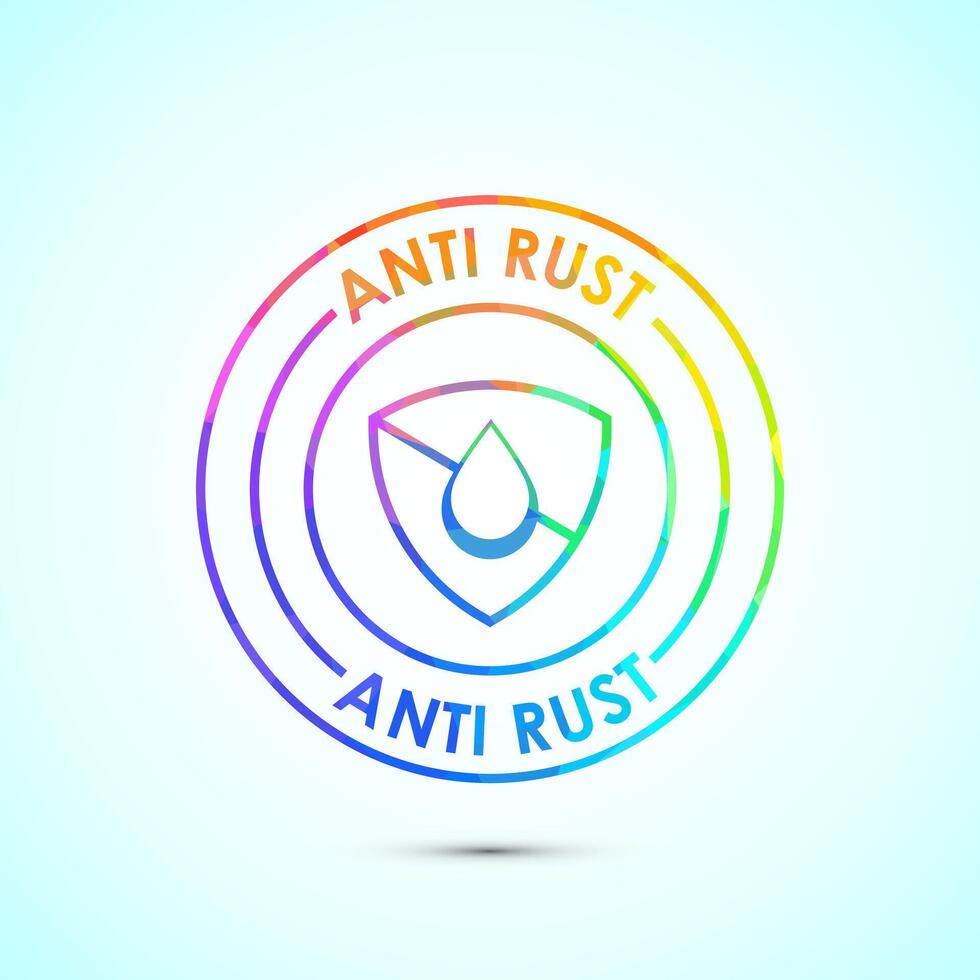 Anti rust icon design. Rust resistant symbol in low poly style vector