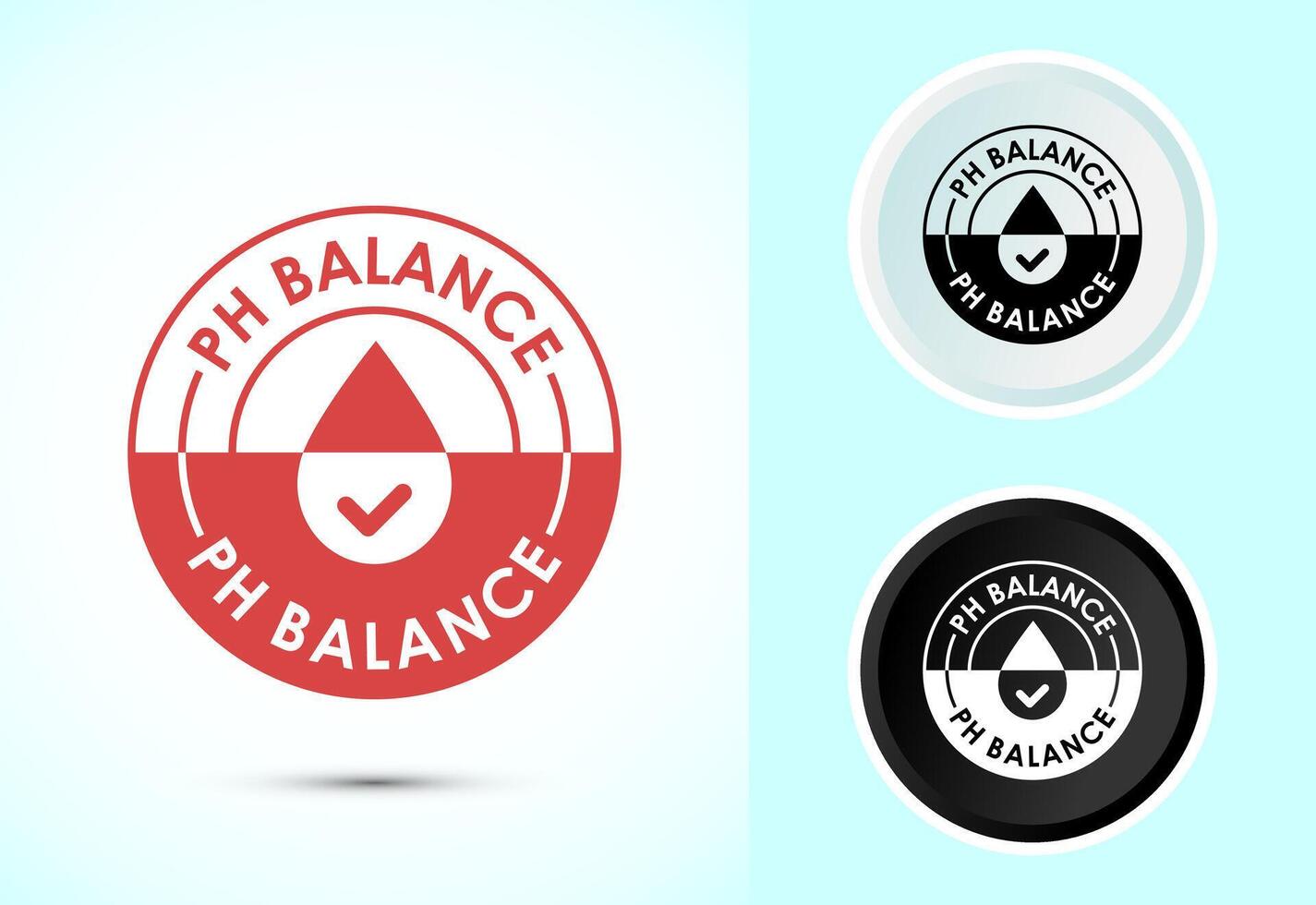 PH balance icon. Neutral PH balance icon sign, Free acidity concept symbol in color, black and white vector