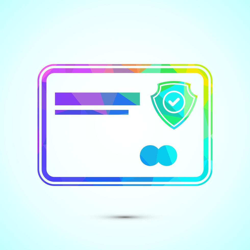 Secure payment icon design, Payment safety symbol in low poly style vector