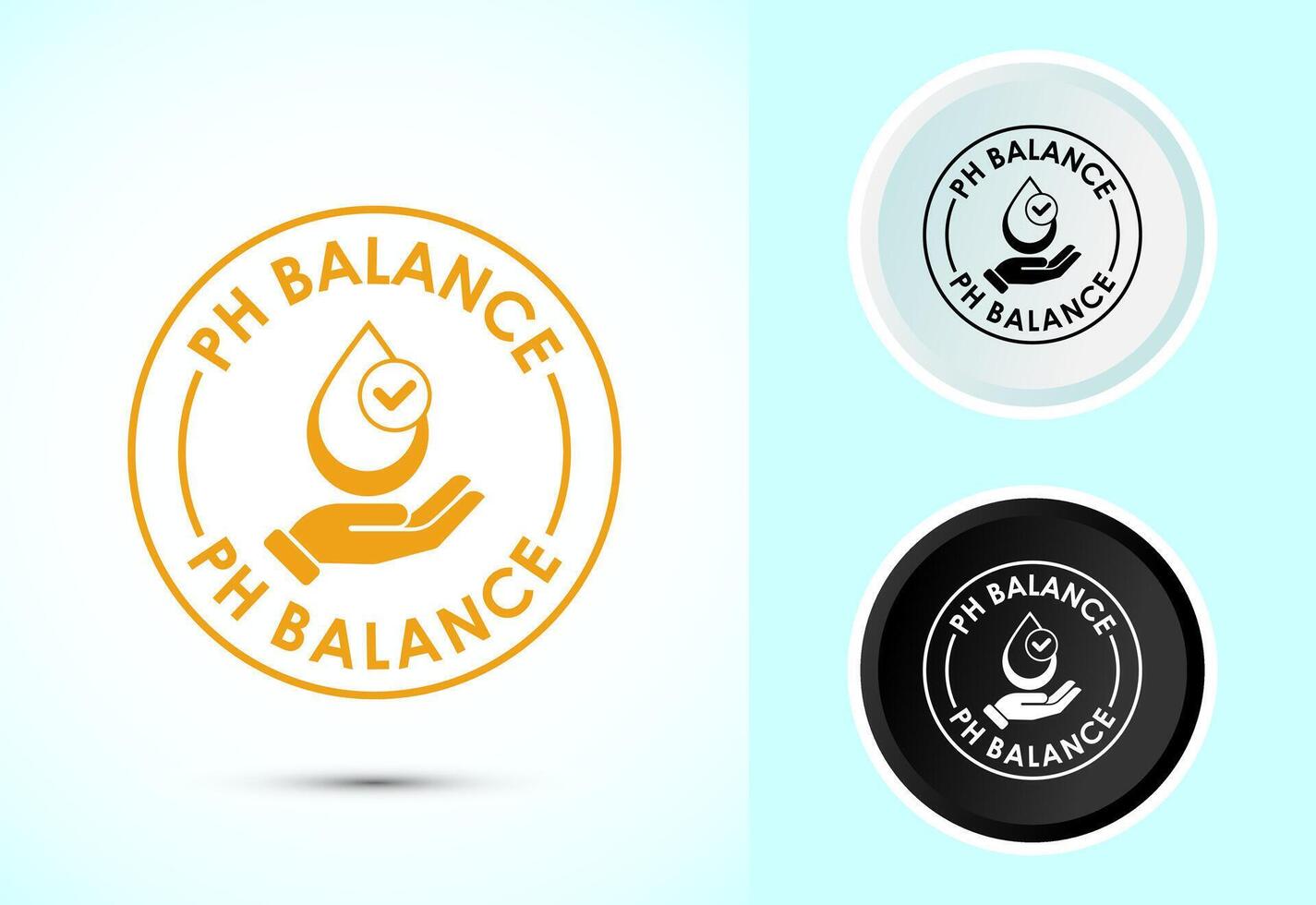 PH balance icon design illustration. Neutral PH balance icon sign, Free acidity concept sign symbol in color, black and white vector