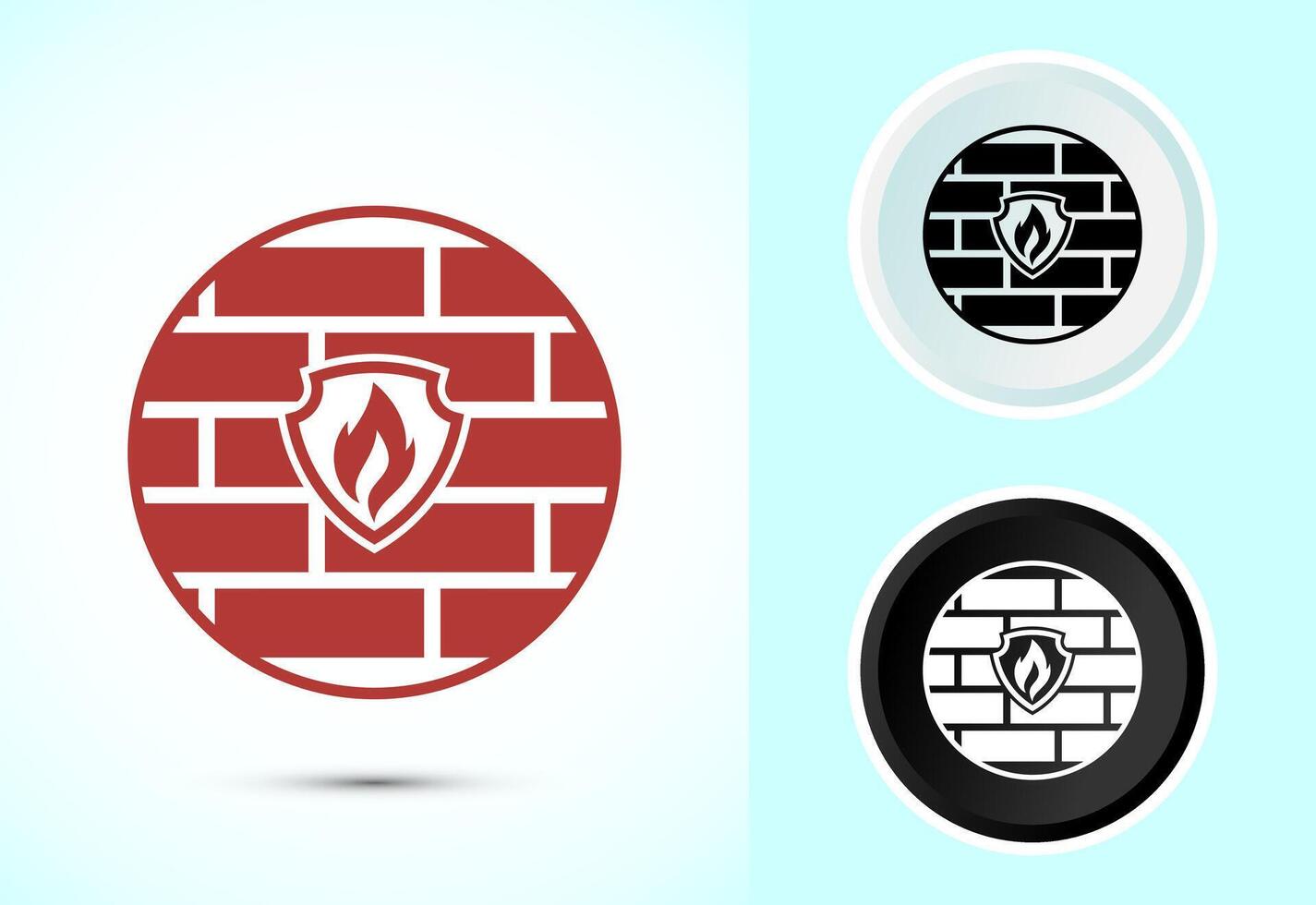 Firewall icon design. Internet security sign vector